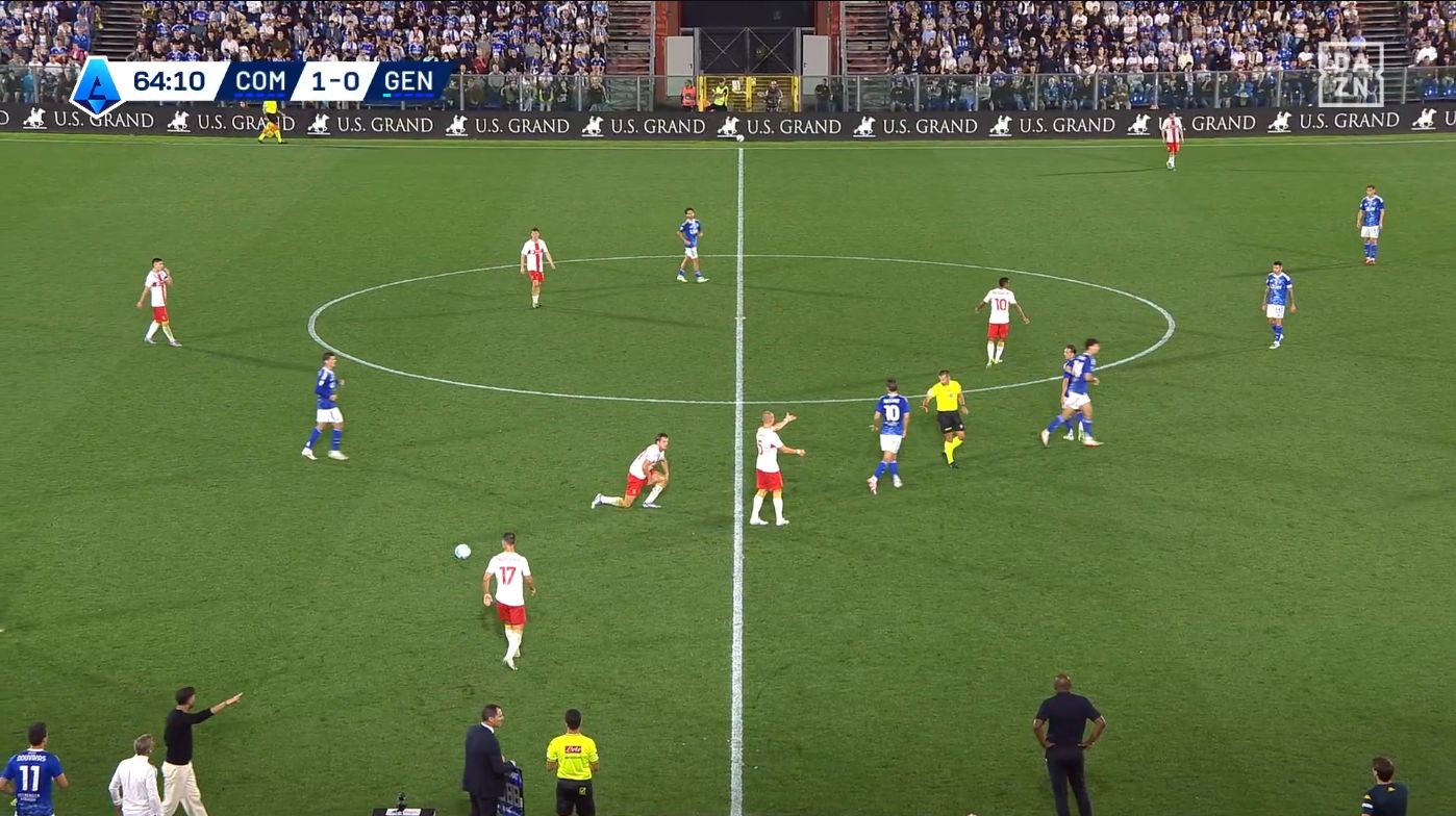 Partita di Serie A, Como-Genoa, con sponsor US Grand Polo