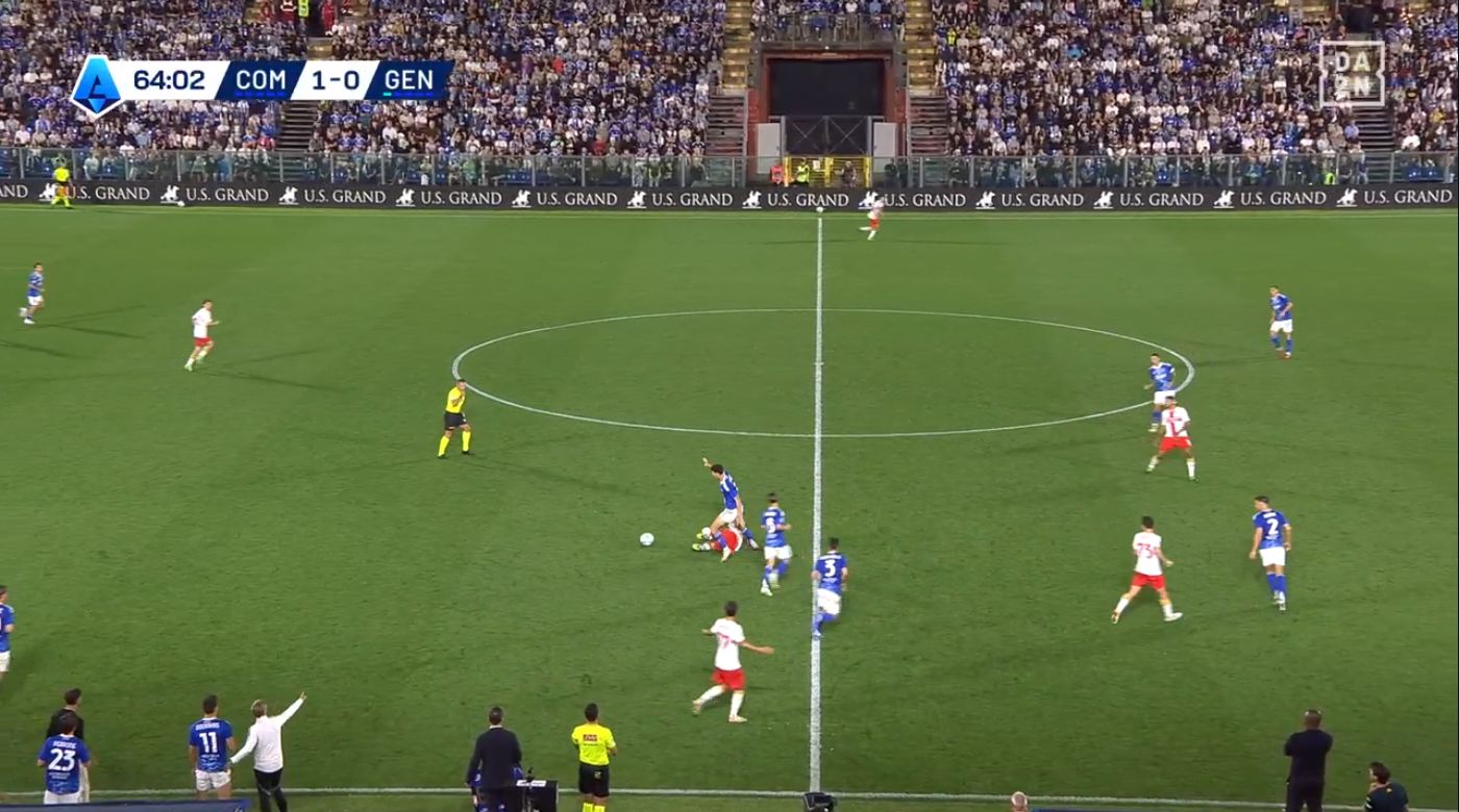 Partita di Serie A, Como-Genoa, con sponsor US Grand Polo